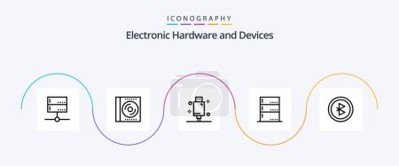 Ilustración de Devices Line 5 Icon Pack Including devices. admin. digital. equipment. electric - Imagen libre de derechos