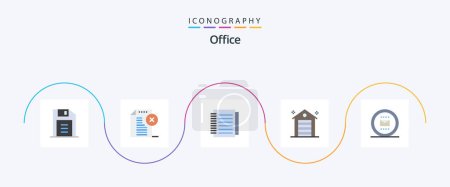 Illustration for Office Flat 5 Icon Pack Including job. real. note. office. building - Royalty Free Image