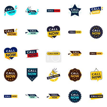 Téléchargez les illustrations : Call Now 25 Unique Typographic Designs to drive engagement and phone calls - en licence libre de droit