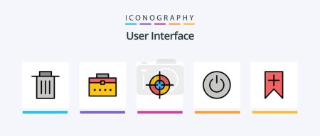 Illustration for User Interface Line Filled 5 Icon Pack Including . trash. left. interface. interface. Creative Icons Design - Royalty Free Image