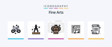 Téléchargez les illustrations : Fine Arts Line Filled 5 Icon Pack Including bird. write. art. arts. poetry. Creative Icons Design - en licence libre de droit