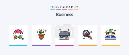 Illustration for Business Line Filled 5 Icon Pack Including briefcase. investment. rocket. money. cash. Creative Icons Design - Royalty Free Image