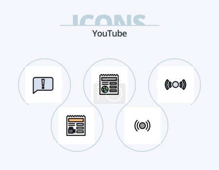 Téléchargez les illustrations : Youtube Line Filled Icon Pack 5 Icon Design. bank. basic. ui. document. board - en licence libre de droit