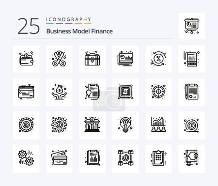 Ilustración de Finanzas 25 Paquete de iconos de línea incluyendo pronóstico. financiero. gastos. un gráfico. privado - Imagen libre de derechos