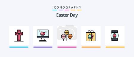 Illustration for Easter Line Filled 5 Icon Pack Including easter. christian. easter. celebration. egg. Creative Icons Design - Royalty Free Image