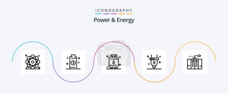 Illustration for Power And Energy Line 5 Icon Pack Including electricity. power. power. plug. power - Royalty Free Image
