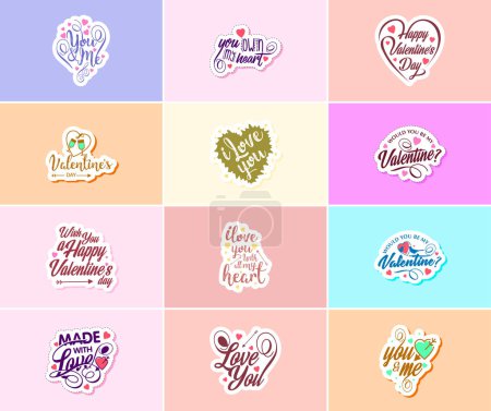 Ilustración de Valentine's Day: A Time for Romance and Creative Expression of Love Stickers - Imagen libre de derechos
