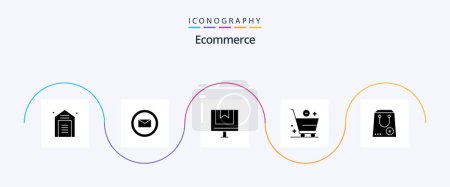 Illustration for Ecommerce Glyph 5 Icon Pack Including add. e. box. commerce. online - Royalty Free Image