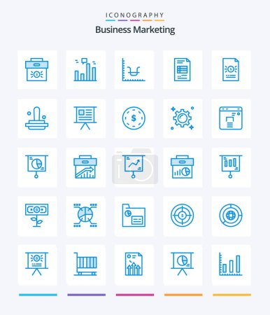 Téléchargez les illustrations : Creative Business Marketing 25 Blue icon pack  Such As economy. banking. marketing. . business reporting - en licence libre de droit