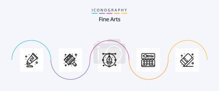 Téléchargez les illustrations : Fine Arts Line 5 Icon Pack Including eraser. paint. art. arts. pencil - en licence libre de droit