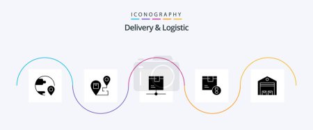 Illustration for Delivery And Logistic Glyph 5 Icon Pack Including delivery. achievement. map. shipping. network - Royalty Free Image