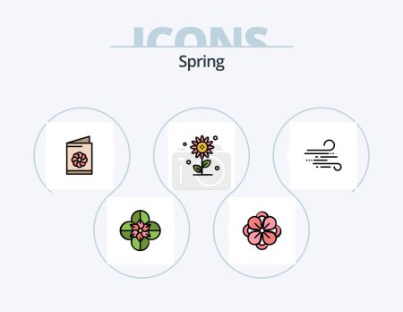 Illustration for Spring Line Filled Icon Pack 5 Icon Design. ecology. nature. eggs. flower. flora - Royalty Free Image