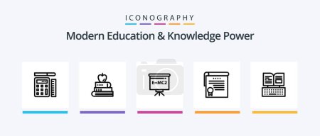 Illustration for Modern Education And Knowledge Power Line 5 Icon Pack Including cloud. book. knowledge. computer. zoom. Creative Icons Design - Royalty Free Image