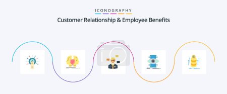 Illustration for Customer Relationship And Employee Benefits Flat 5 Icon Pack Including focus. eye. identity. popup. sms - Royalty Free Image