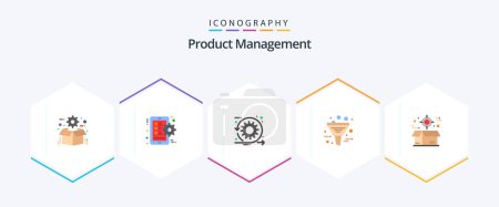 Ilustración de Product Management 25 Flat icon pack including management. data. smart phone. business. sprint - Imagen libre de derechos