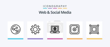 Illustration for Web And Social Media Line 5 Icon Pack Including arrow. watch. data. video. user. Creative Icons Design - Royalty Free Image