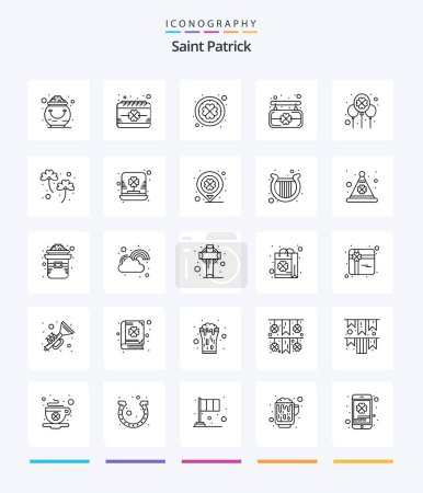 Téléchargez les illustrations : Creative Saint Patrick 25 OutLine icon pack  Such As balloon. saint. festival. board. patrick - en licence libre de droit