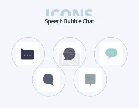 Ilustración de Chat Flat Icon Pack 5 Icon Design. . message. - Imagen libre de derechos