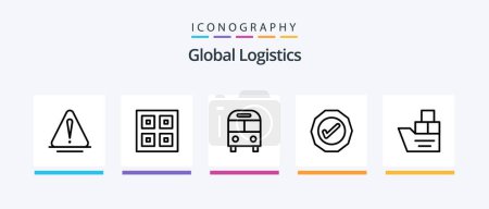 Illustration for Global Logistics Line 5 Icon Pack Including auto. success. logistic. ok. sign. Creative Icons Design - Royalty Free Image