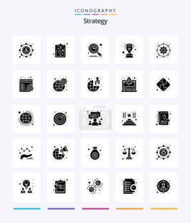 Illustration for Creative Strategy 25 Glyph Solid Black icon pack  Such As configuration. star. analytics. silver. award - Royalty Free Image