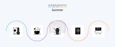 Illustration for Summer Glyph 5 Icon Pack Including summer. holiday. summer. summer. ice - Royalty Free Image