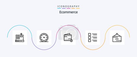 Illustration for Ecommerce Line 5 Icon Pack Including commerce. menu. add. list. checklist - Royalty Free Image