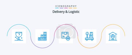 Ilustración de Delivery And Logistic Blue 5 Icon Pack Including . package. box. goods - Imagen libre de derechos
