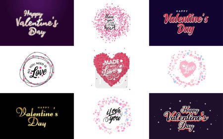 Illustration for Pink October logo with hearts and calligraphy lettering isolated on white - Royalty Free Image