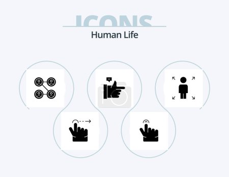 Téléchargez les illustrations : Human Glyph Icon Pack 5 Icon Design. . . social. person. growth - en licence libre de droit