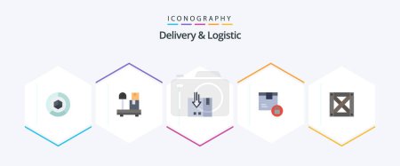 Illustration for Delivery And Logistic 25 Flat icon pack including product. delivery. box. packing - Royalty Free Image