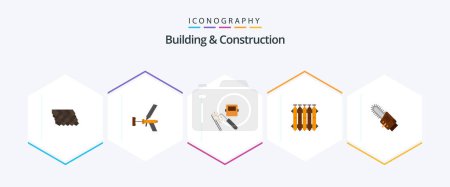 Ilustración de Building And Construction 25 Flat icon pack including heating. industry. repair. factory. machine - Imagen libre de derechos