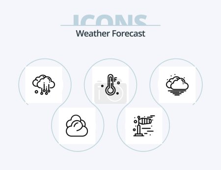 Illustration for Weather Line Icon Pack 5 Icon Design. . . warm. weather. weather - Royalty Free Image
