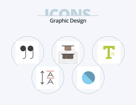 Ilustración de Design Flat Icon Pack 5 Icon Design. . . distribute. word. text - Imagen libre de derechos