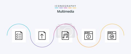 Ilustración de Multimedia Line 5 Icon Pack Including . file. sync. app - Imagen libre de derechos