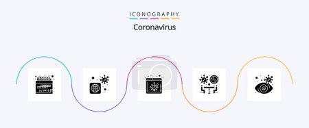 Illustration for Coronavirus Glyph 5 Icon Pack Including search. team. browser. meeting. banned - Royalty Free Image