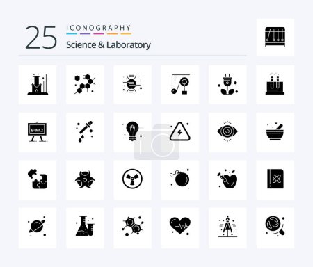 Ilustración de Science 25 Solid Glyph icon pack including lab. green. science. tree. science machine - Imagen libre de derechos