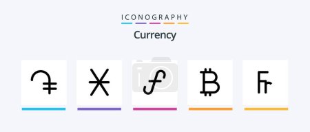Illustration for Currency Line Filled 5 Icon Pack Including currency . colon . cryptocurrency. panama. Creative Icons Design - Royalty Free Image