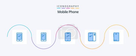 Illustration for Mobile Phone Blue 5 Icon Pack Including . camera. - Royalty Free Image
