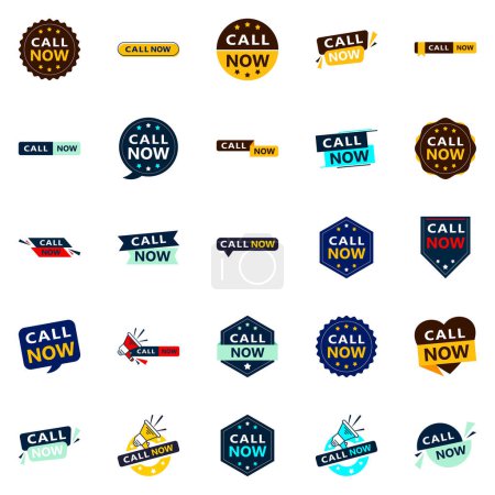 Ilustración de Call Now 25 Unique Typographic Designs to drive engagement and phone calls - Imagen libre de derechos
