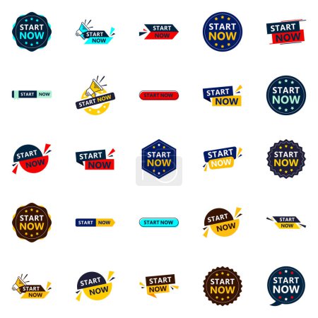 Ilustración de 25 Innovative Typographic Banners for promoting starting - Imagen libre de derechos