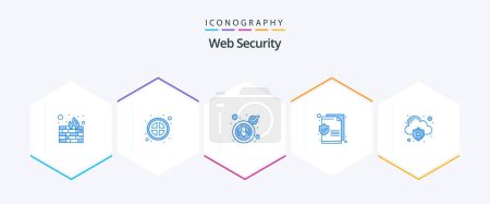 Illustration for Web Security 25 Blue icon pack including loss. data. cyber. cloud. security - Royalty Free Image