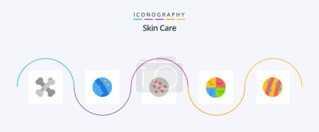 Illustration for Skin Flat 5 Icon Pack Including dandruff. skin. seeds. skin care. dry skin - Royalty Free Image