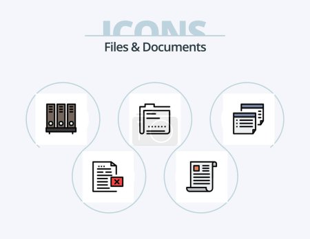 Illustration for Files And Documents Line Filled Icon Pack 5 Icon Design. document. badge. document. file. data - Royalty Free Image