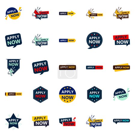 Ilustración de 25 Diverse Apply Now Banners to Promote Your Opportunities - Imagen libre de derechos
