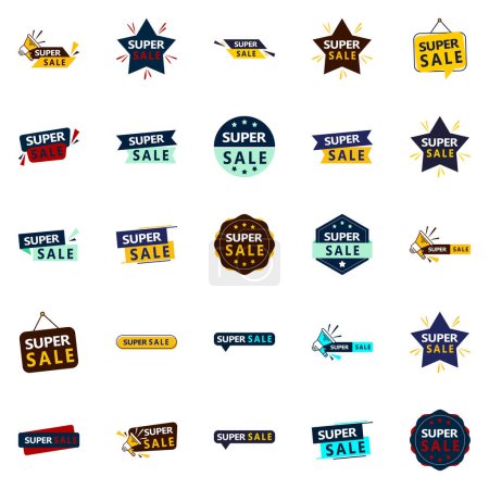 Téléchargez les illustrations : 25 Eye-catching Super Sale Graphic Elements for Email Campaigns - en licence libre de droit