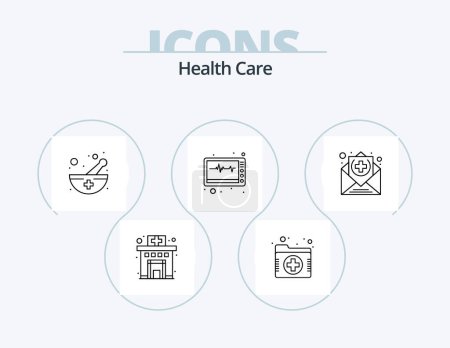 Illustration for Health Care Line Icon Pack 5 Icon Design. medical. tubes. male. test. chemical - Royalty Free Image
