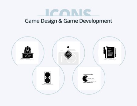 Illustration for Game Design And Game Development Glyph Icon Pack 5 Icon Design. gaming. arcade. gaming. ceo. legend - Royalty Free Image
