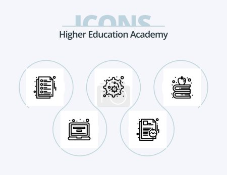 Ilustración de Academy Line Icon Pack 5 Icon Design. education. notes. award. study. education - Imagen libre de derechos