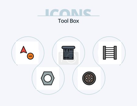 Ilustración de Tools Line Filled Icon Pack 5 Icon Design. . . cursor. sew. handmade - Imagen libre de derechos