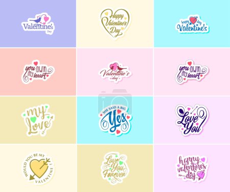 Illustration for Celebrating the Power of Love on Valentine's Day Stickers - Royalty Free Image